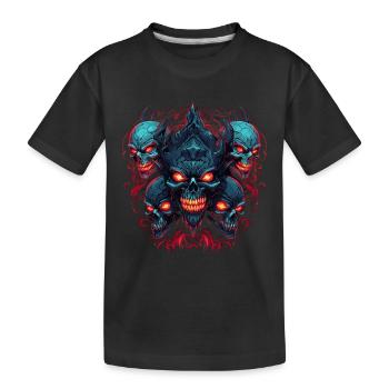 Abstrait Diable Satan Squelette Démons - T-shirt bio Premium Enfant - noir - Devant