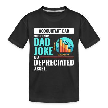 Comptable Papa Blague Actif Amorti Fête des Pères - T-shirt bio Premium Enfant - noir - Devant