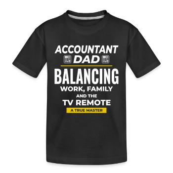 Comptable Papa Comptabilité Finance Financier Drôle - T-shirt bio Premium Enfant - noir - Devant