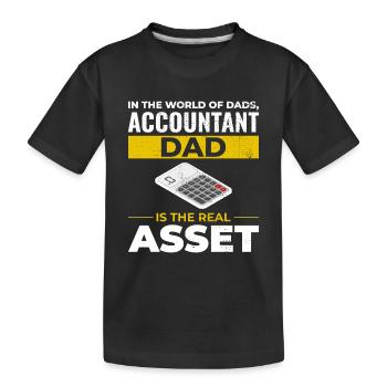 Comptable Papa Comptabilité Finance Financier Drôle - T-shirt bio Premium Enfant - noir - Devant