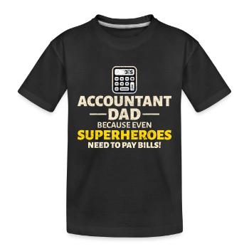 Comptable Papa Comptabilité Finance Financier Drôle - T-shirt bio Premium Enfant - noir - Devant