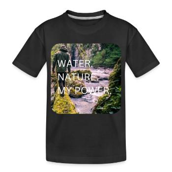 Water Nature My Power - Kinder Premium Bio T-Shirt - Schwarz - Vorne