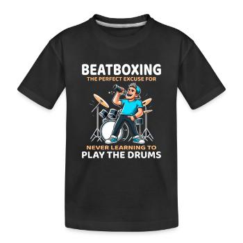 Rhythmen ohne Schlagzeug: Entdecken Sie den Humor des Beatboxens - Kinder Premium Bio T-Shirt - Schwarz - Vorne
