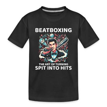 Spit to Hit: Unleash the Humor in Beatboxing - Kids' Premium Organic T-Shirt - black - Front
