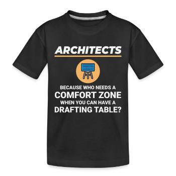 Architect Drafting Table Construction Architecture - Kids' Premium Organic T-Shirt - black - Front
