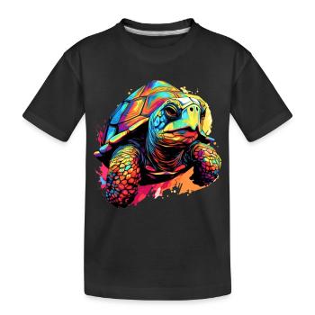 Éclaboussures colorées de tortue d’éclaboussures de peinture - T-shirt bio Premium Enfant - noir - Devant