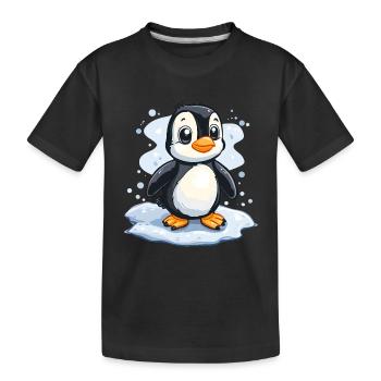Mignon pingouin banquise enfant cadeau pour bébé - T-shirt bio Premium Enfant - noir - Devant