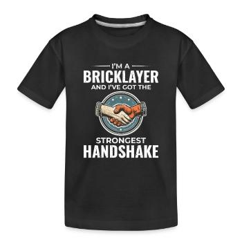 Bricklayer Wit: Crafting Solid Handshakes - Kids' Premium Organic T-Shirt - black - Front