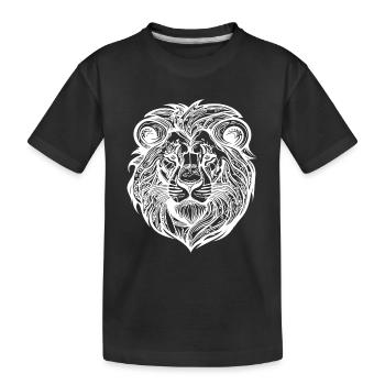 Tête de lion sauvage crinière Big Cats Tattoo - T-shirt bio Premium Enfant - noir - Devant