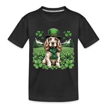 Irish Setter St. Patrick's Day Green Hat Pup - Kinder Premium Bio T-Shirt - Schwarz - Vorne