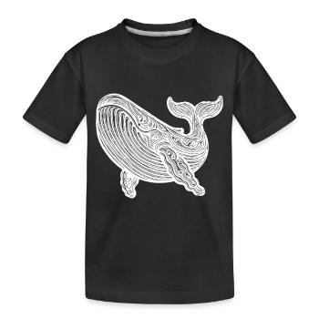 Grande baleine plongeuse Vintage créature de mer - T-shirt bio Premium Enfant - noir - Devant