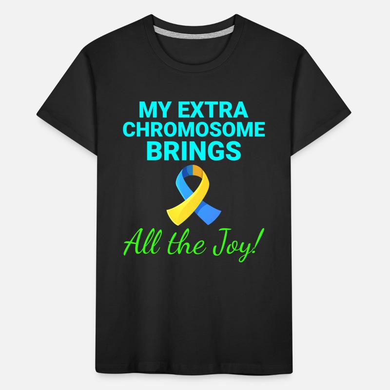 Down-Syndrom-Bewusstsein Joyful Extra Chromosom Kinder Premium Bio T-Shirt
