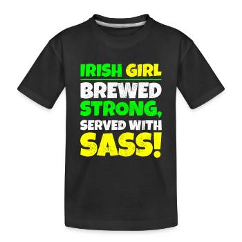 Irish Girl : Brassée forte pour la Saint-Patrick - T-shirt bio Premium Enfant - noir - Devant