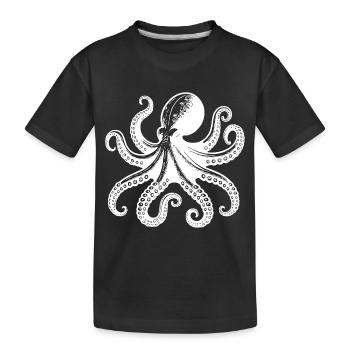 Grande pieuvre calmar à huit bras - T-shirt bio Premium Enfant - noir - Devant