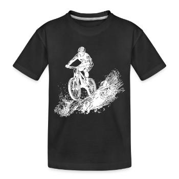 Radfahrer Schlamm Berg Abfahrt - Kinder Premium Bio T-Shirt - Schwarz - Vorne