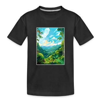 Amazone Rainforest Vintage voyage affiche Souvenir - T-shirt bio Premium Enfant - noir - Devant