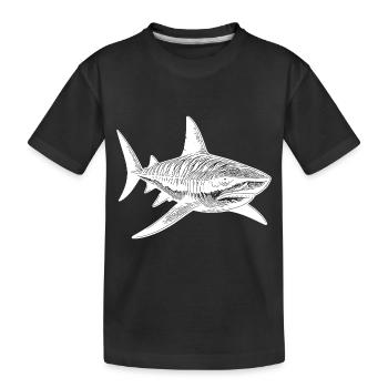 Grand requin tigre Vintage requin animal préféré - T-shirt bio Premium Enfant - noir - Devant