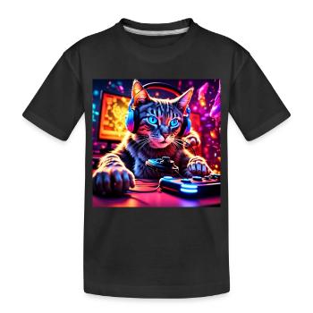 Cat Gaming Gaming - Kids' Premium Organic T-Shirt - black - Front