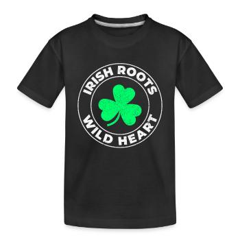 Wild Heart: Funny Irish Girl Design - Kids' Premium Organic T-Shirt - black - Front