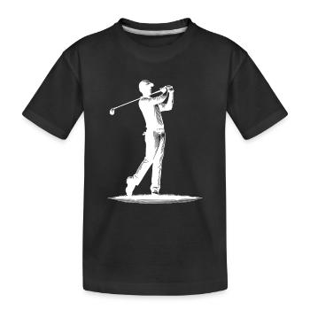 Golf player on the golf course Sports Golf game - Kids' Premium Organic T-Shirt - black - Front