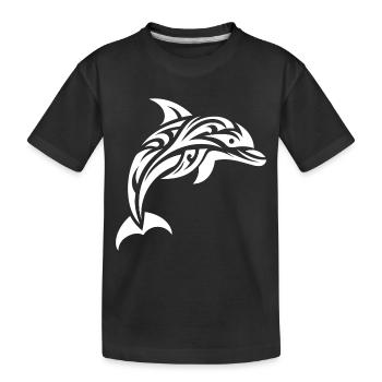 Saut Mignon Tatouage Dauphin - T-shirt bio Premium Enfant - noir - Devant