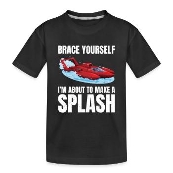 Alerte d’éclaboussure : Course d’hydroplanes Fun Water Sport - T-shirt bio Premium Enfant - noir - Devant