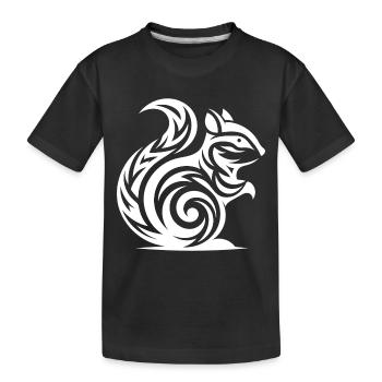 Süsses kleines Baby Eichhörnchen in Tattoo Style - Kinder Premium Bio T-Shirt - Schwarz - Vorne