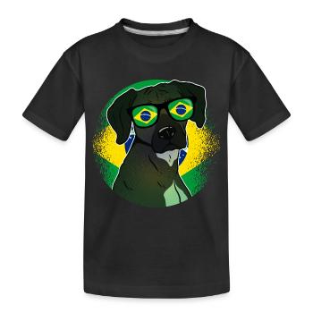 Brazil - Kids' Premium Organic T-Shirt - black - Front