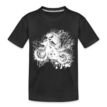 Moto de course tout-terrain style éclaboussure - T-shirt bio Premium Enfant - noir - Devant