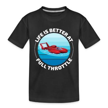 Full Throttle Fun: Hydroplane Racing Laughs - Kids' Premium Organic T-Shirt - black - Front