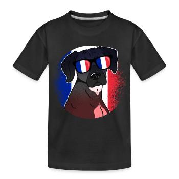 France - Kids' Premium Organic T-Shirt - black - Front