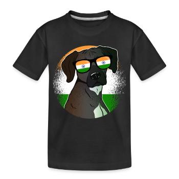 India - Kids' Premium Organic T-Shirt - black - Front