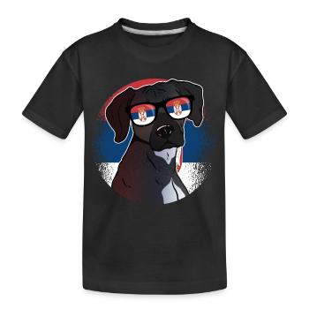 Serbien - Kinder Premium Bio T-Shirt - Schwarz - Vorne