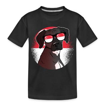 Singapur - Kinder Premium Bio T-Shirt - Schwarz - Vorne