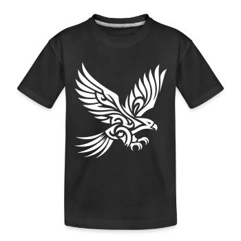 Élégant bel aigle sur d’énormes ailes - T-shirt bio Premium Enfant - noir - Devant