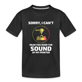 3D Printer 3D Printing Funny - Kids' Premium Organic T-Shirt - black - Front