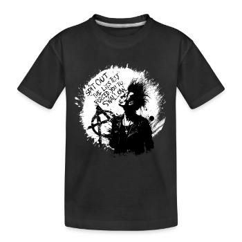 "Spit Out The Lies" - Anarchist Punk Manifesto Tee - Kids' Premium Organic T-Shirt - black - Front