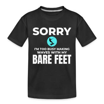 Pieds nus Ski nautique Sports extrêmes Pieds nus - T-shirt bio Premium Enfant - noir - Devant