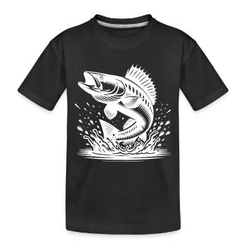 Un sandre sportif sort de l’eau Splash - T-shirt bio Premium Enfant - noir - Devant