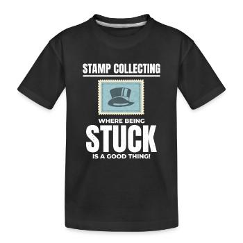 Collectionneur de timbres Collectionneur Hobby Philatéliste - T-shirt bio Premium Enfant - noir - Devant