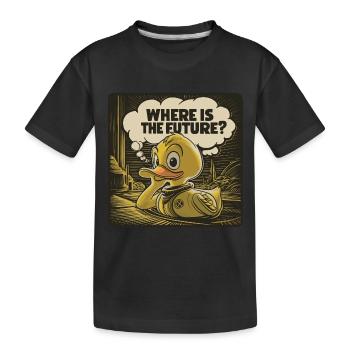 Canard en plastique jaune réfléchi - T-shirt bio Premium Enfant - noir - Devant