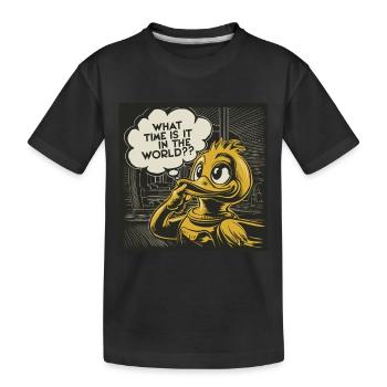 Déclaration réfléchie de canard de canard en plastique jaune - T-shirt bio Premium Enfant - noir - Devant