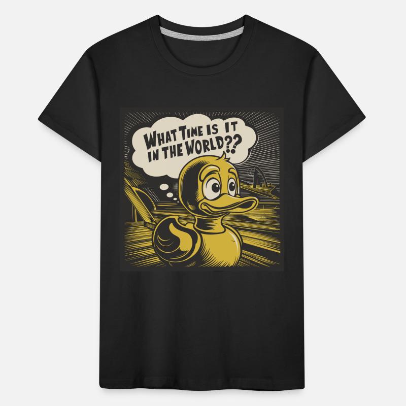 Thoughtful Yellow Plastic Duck Duck Statement Kids' Premium Organic T-Shirt