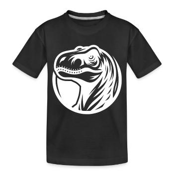 Grinning Raptor Logo Style - Kids' Premium Organic T-Shirt - black - Front