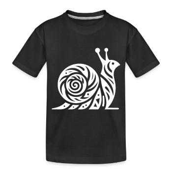 Snail with house in tribal tattoo style - Kids' Premium Organic T-Shirt - black - Front