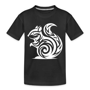 Kleines Baby Eichhörnchen in Tattoo Style - Kinder Premium Bio T-Shirt - Schwarz - Vorne