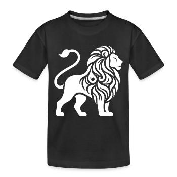 Elegant tattoo lion with powerful mane - Kids' Premium Organic T-Shirt - black - Front