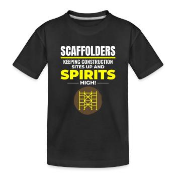Plate-forme d’échafaudage d’échafaudage de constructeur d’échafaudages - T-shirt bio Premium Enfant - noir - Devant