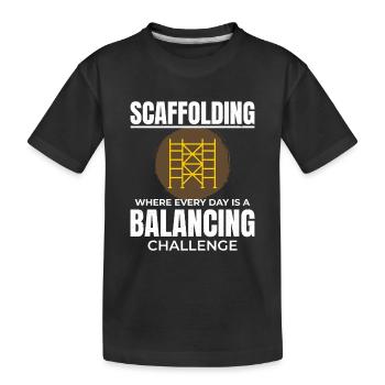 Plate-forme d’échafaudage d’échafaudage de constructeur d’échafaudages - T-shirt bio Premium Enfant - noir - Devant
