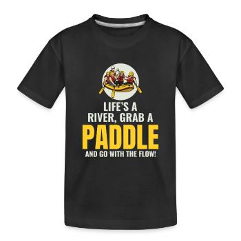 Rafting Team Floß Wildwasser Rafter Paddel Lustig - Kinder Premium Bio T-Shirt - Schwarz - Vorne